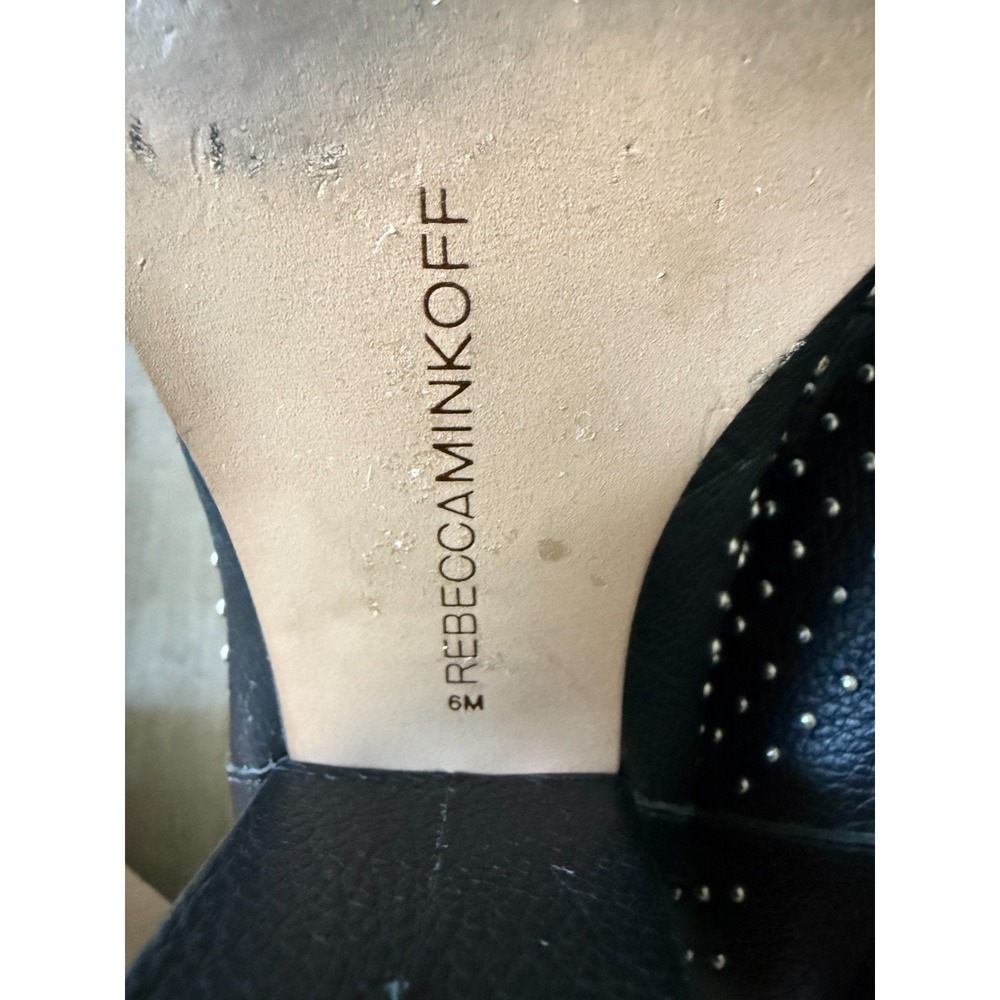 Rebecca Minkoff Sierra Studded Leather Ankle Bootie Black Women's 6M Block Heel - Picture 8 of 9